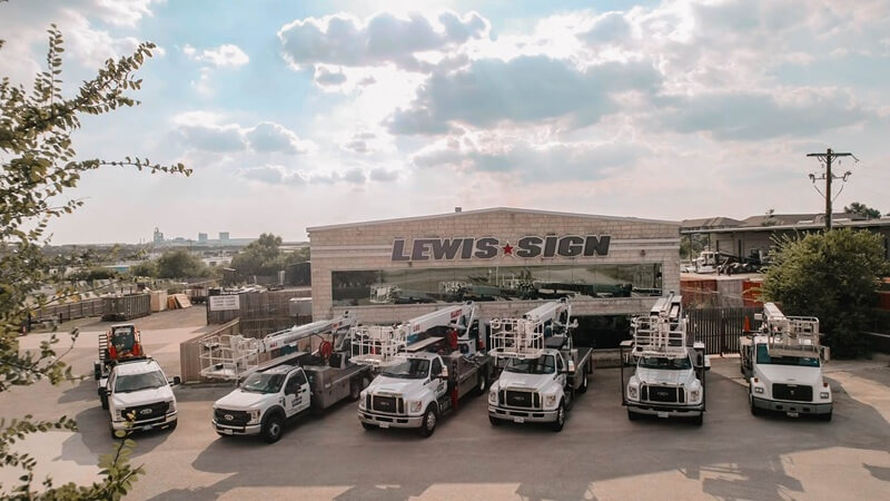 Street view of Lewis Sign in Texas