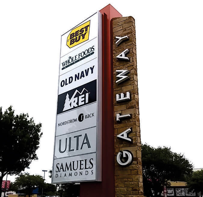 Multi-tenant cabinet sign in Texas